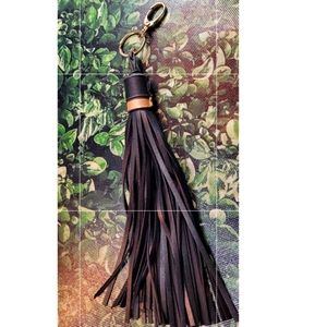 Sweat Active | Leather Tassel - Black and Gold